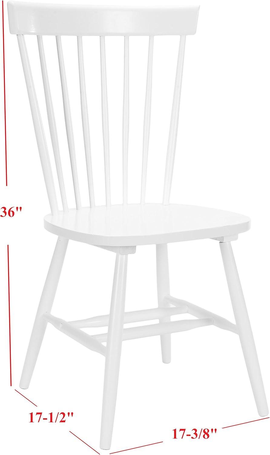 image:imageSAFAVIEH Home Collection Parker Farmhouse Raspberry Windsor Spindle Solid Wood Dining Chair Set of 2White