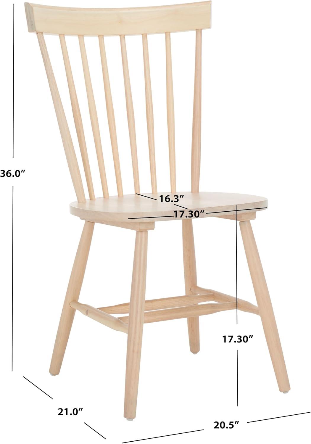 image:imageSAFAVIEH Home Collection Parker Farmhouse Raspberry Windsor Spindle Solid Wood Dining Chair Set of 2White Washed
