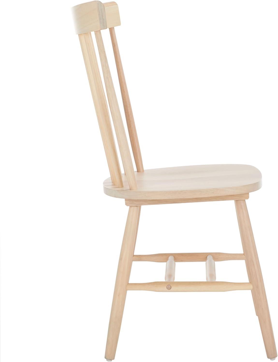 image:imageSAFAVIEH Home Collection Parker Farmhouse Raspberry Windsor Spindle Solid Wood Dining Chair Set of 2White Washed