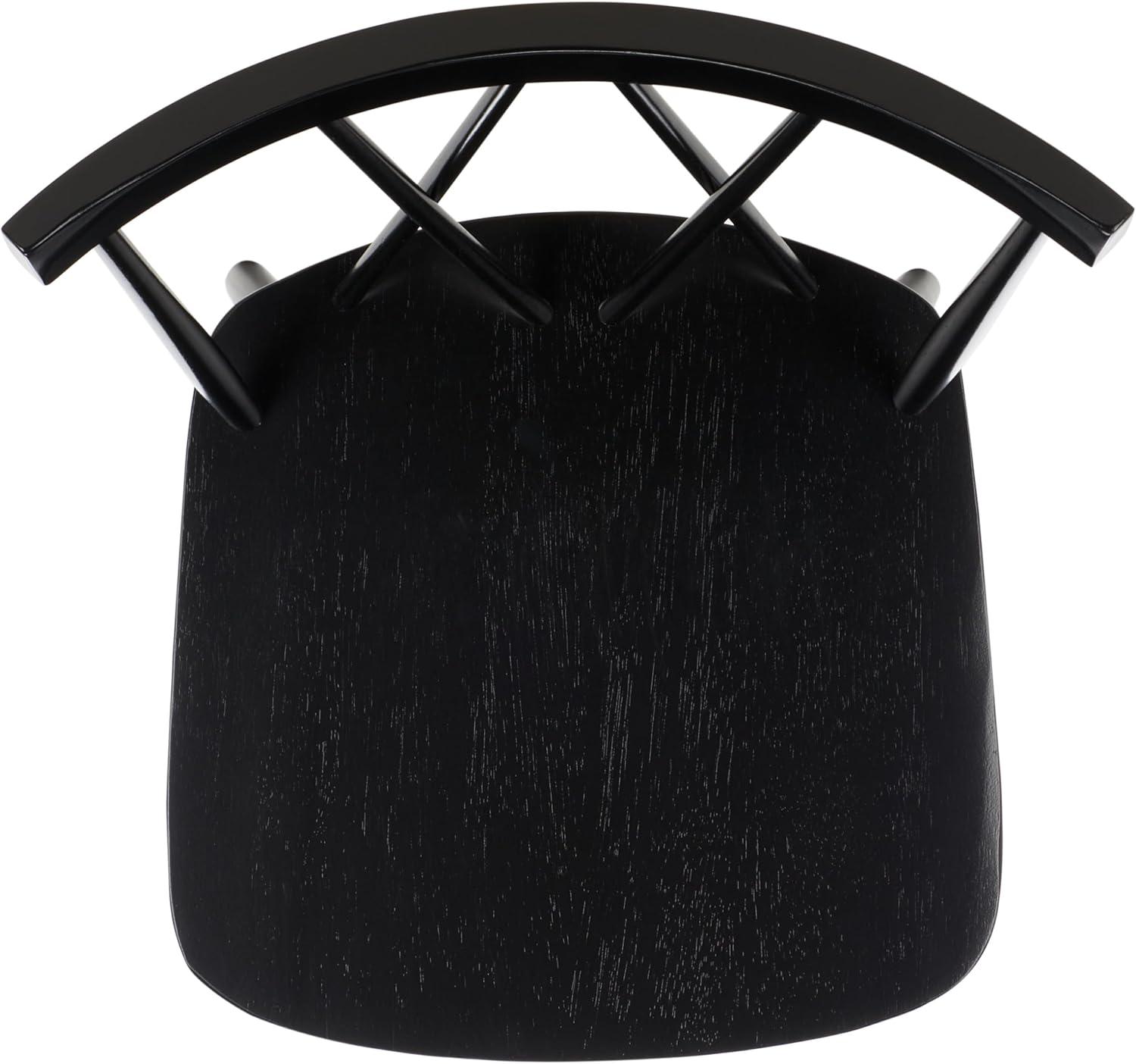 image:imageSAFAVIEH Home Collection Tayten Black Solid Wood Windsor Spindle Back Dining Chair Set of 2Black