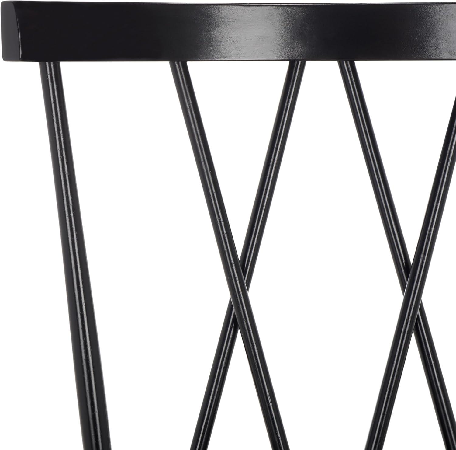 image:imageSAFAVIEH Home Collection Tayten Black Solid Wood Windsor Spindle Back Dining Chair Set of 2Black