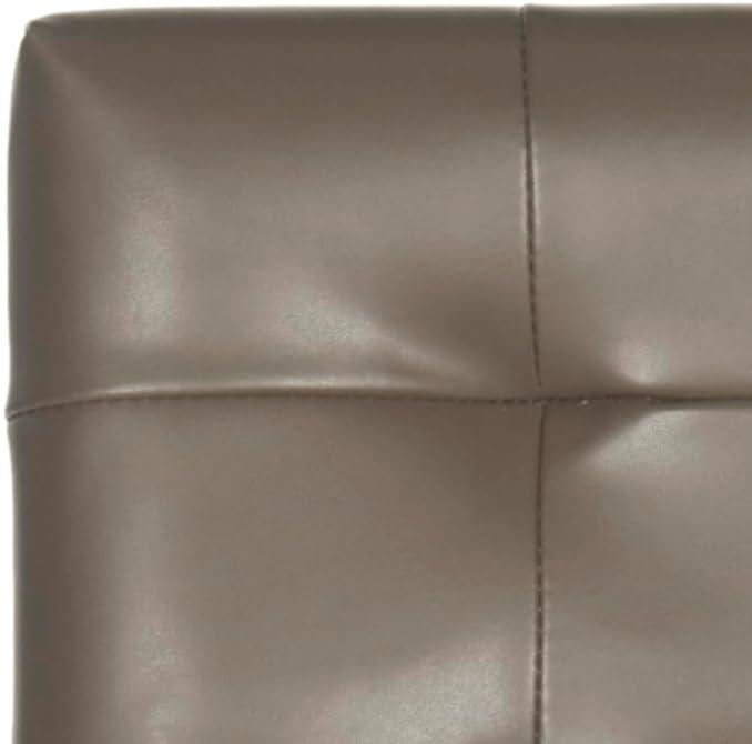 image:imageSAFAVIEH Home Collection Thompson Clay Faux Leather Espresso 30inch Nailhead Trim Tufted Kitchen Breakfast Nook Dining Pub Bar StoolClay