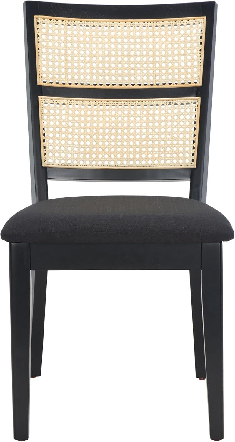 image:imageSAFAVIEH Home Collection Toril Coastal BlackWhiteNatural Dining Chair Set of 2BlackBlack