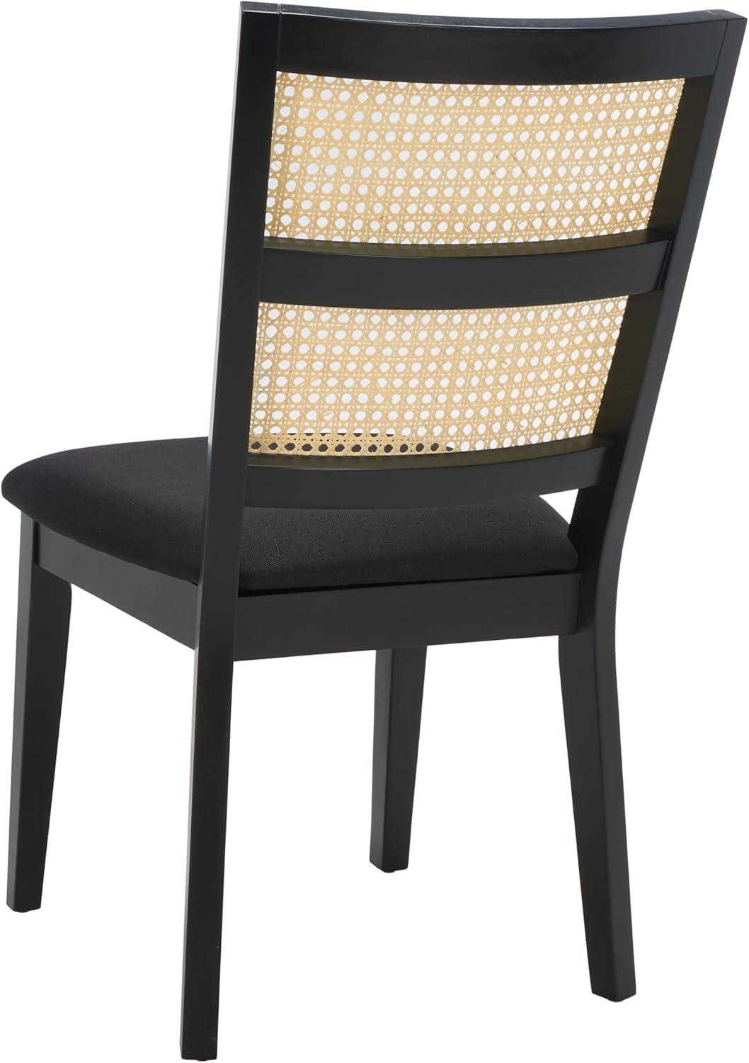 image:imageSAFAVIEH Home Collection Toril Coastal BlackWhiteNatural Dining Chair Set of 2BlackBlack
