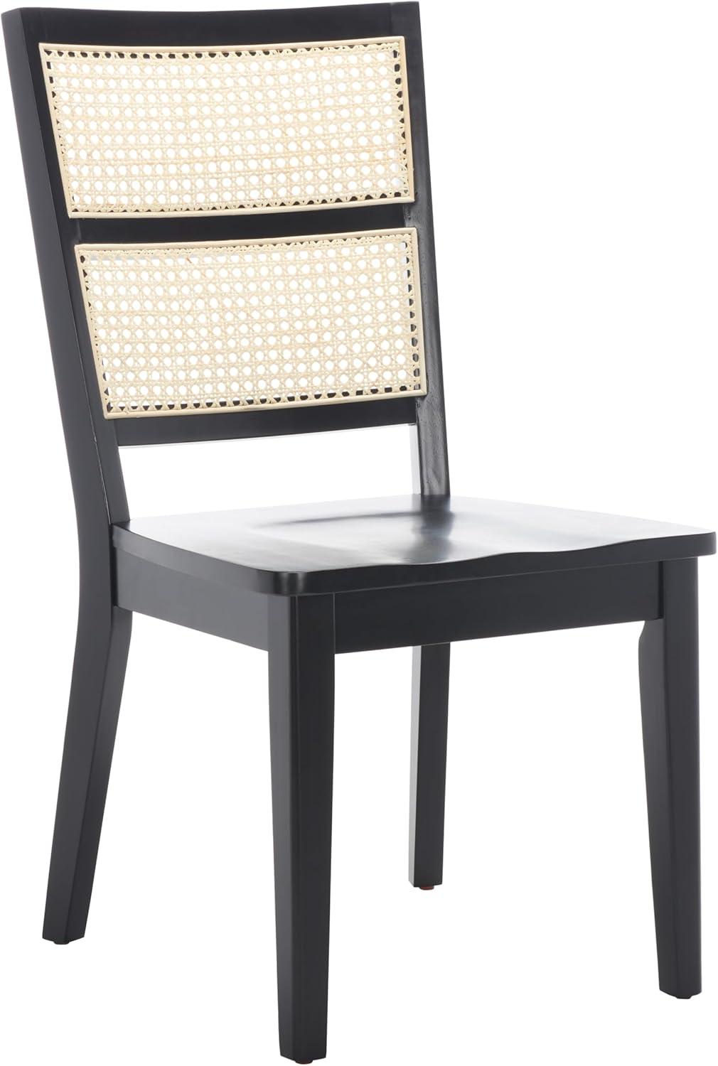 image:imageSAFAVIEH Home Collection Toril Coastal BlackWhiteNatural Dining Chair Set of 2BlackNatural