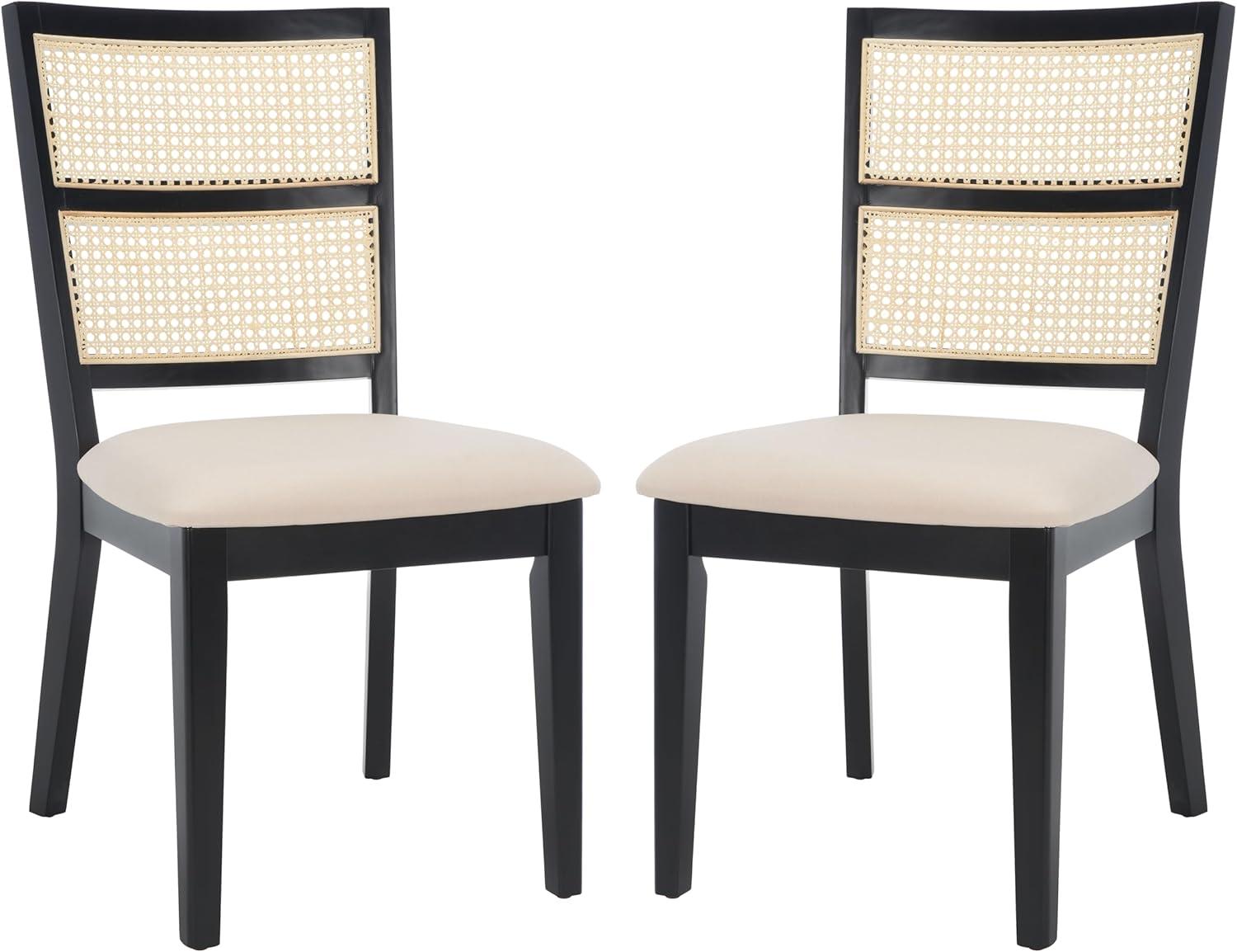 image:imageSAFAVIEH Home Collection Toril Coastal BlackWhiteNatural Dining Chair Set of 2BlackWhite