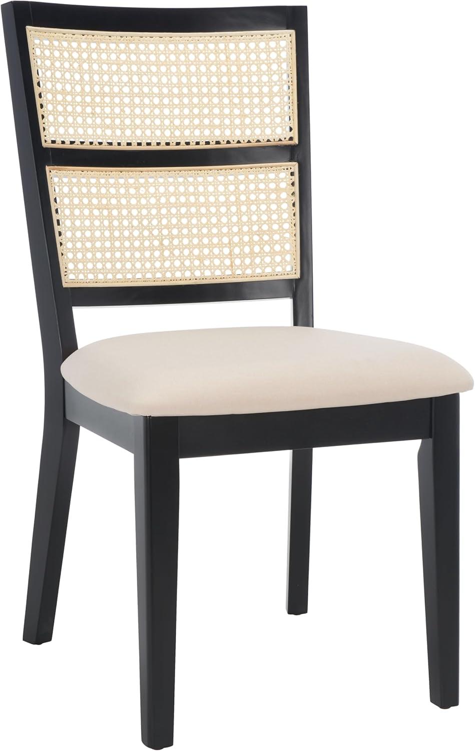 image:imageSAFAVIEH Home Collection Toril Coastal BlackWhiteNatural Dining Chair Set of 2BlackWhite