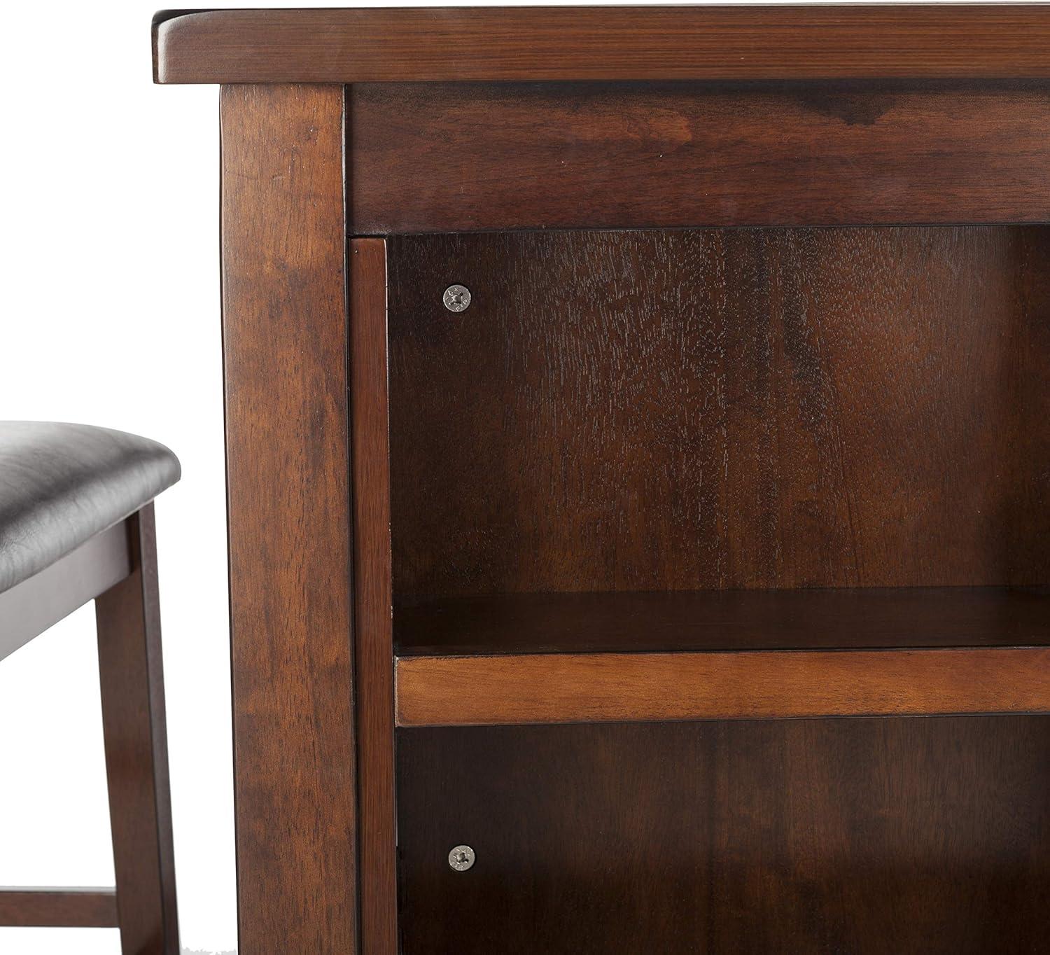 image:imageSAFAVIEH Home Everest White Washed Wood 3Piece Storage Shelves Pub Set WhiteWashedMahogany