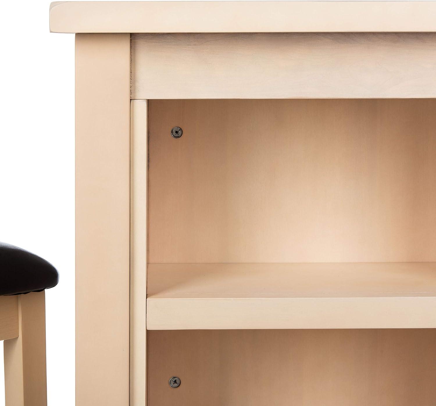 image:imageSAFAVIEH Home Everest White Washed Wood 3Piece Storage Shelves Pub Set WhiteWashedWhite Washed
