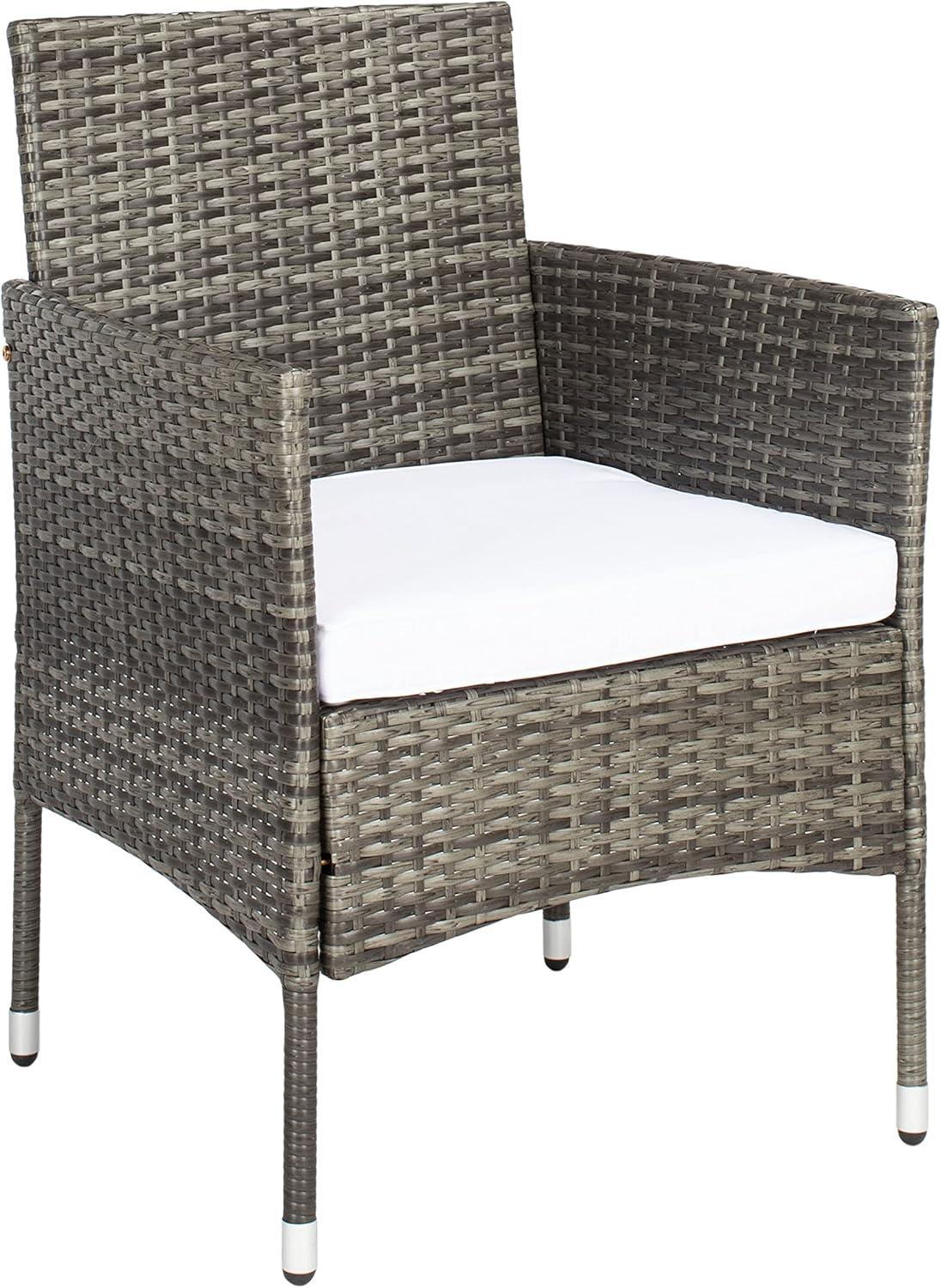 image:imageSAFAVIEH Outdoor Collection Abdul NaturalWhite Cushion 4Piece Conversation Patio Set PAT7504DGrey BrownWhite