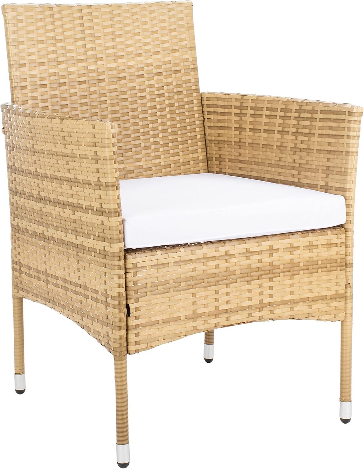 image:imageSAFAVIEH Outdoor Collection Abdul NaturalWhite Cushion 4Piece Conversation Patio Set PAT7504DNaturalWhite