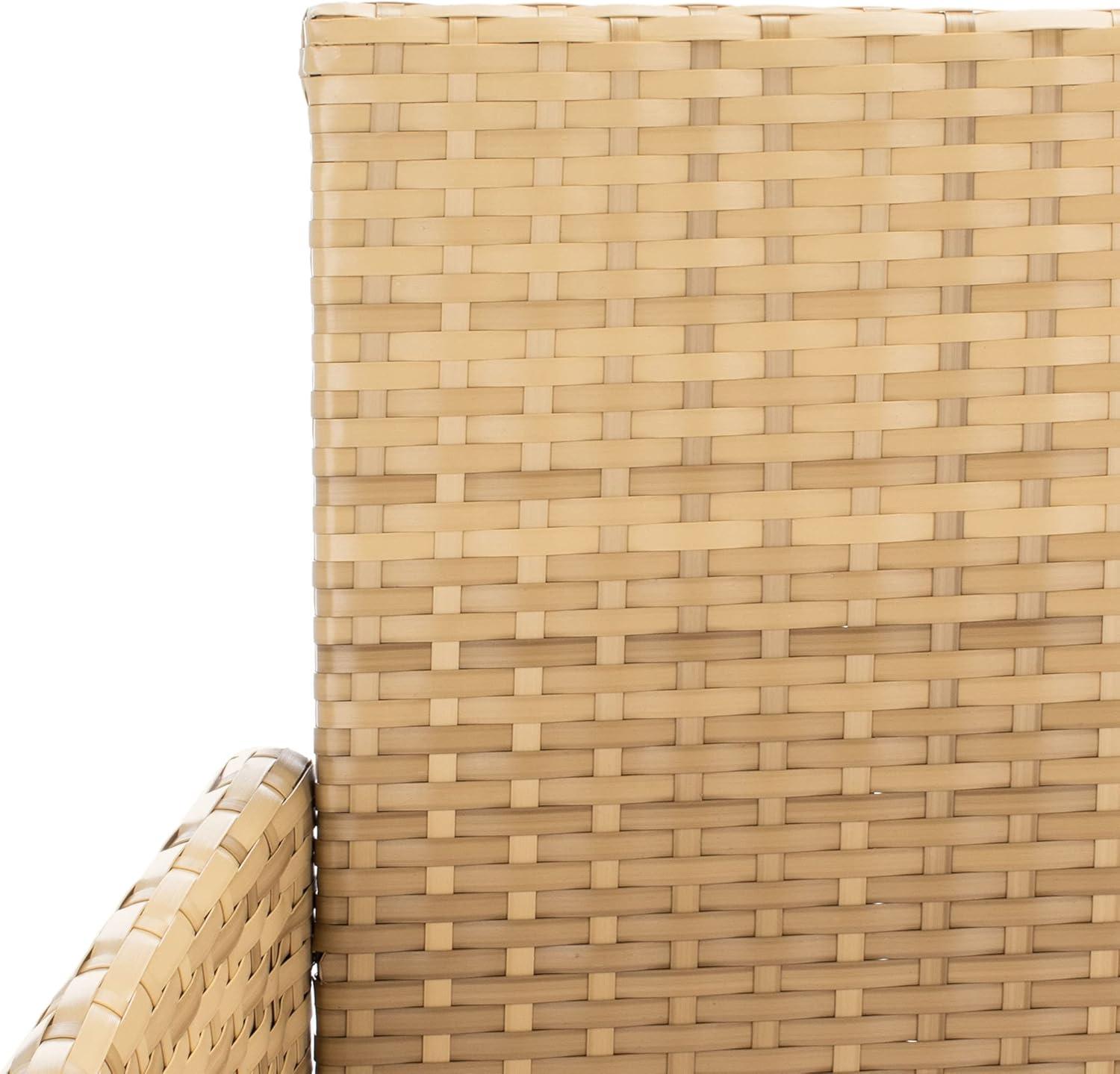 image:imageSAFAVIEH Outdoor Collection Abdul NaturalWhite Cushion 4Piece Conversation Patio Set PAT7504DNaturalWhite