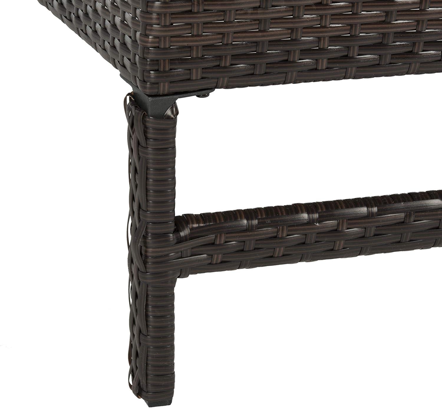 image:imageSAFAVIEH Outdoor Collection Alma Brown RattanBeige Cushion Adjustable Chaise Lounge Chair PAT9000A