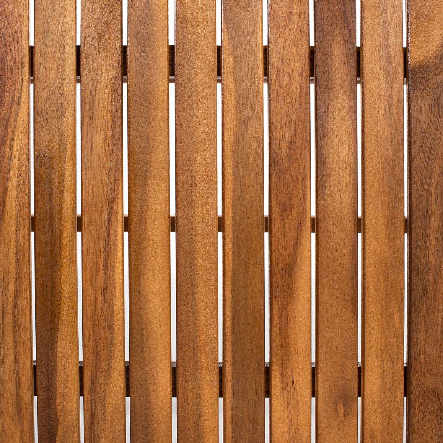 image:imageSAFAVIEH Outdoor Collection Blaze Coastal Natural Acacia WoodLight Brown 5Piece Coffee SetNaturalNatural