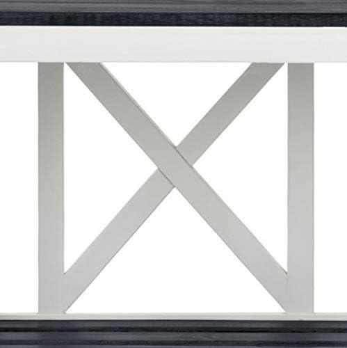 image:imageSAFAVIEH Outdoor Collection Branco White and Ash Grey BenchDark Slate Gray White