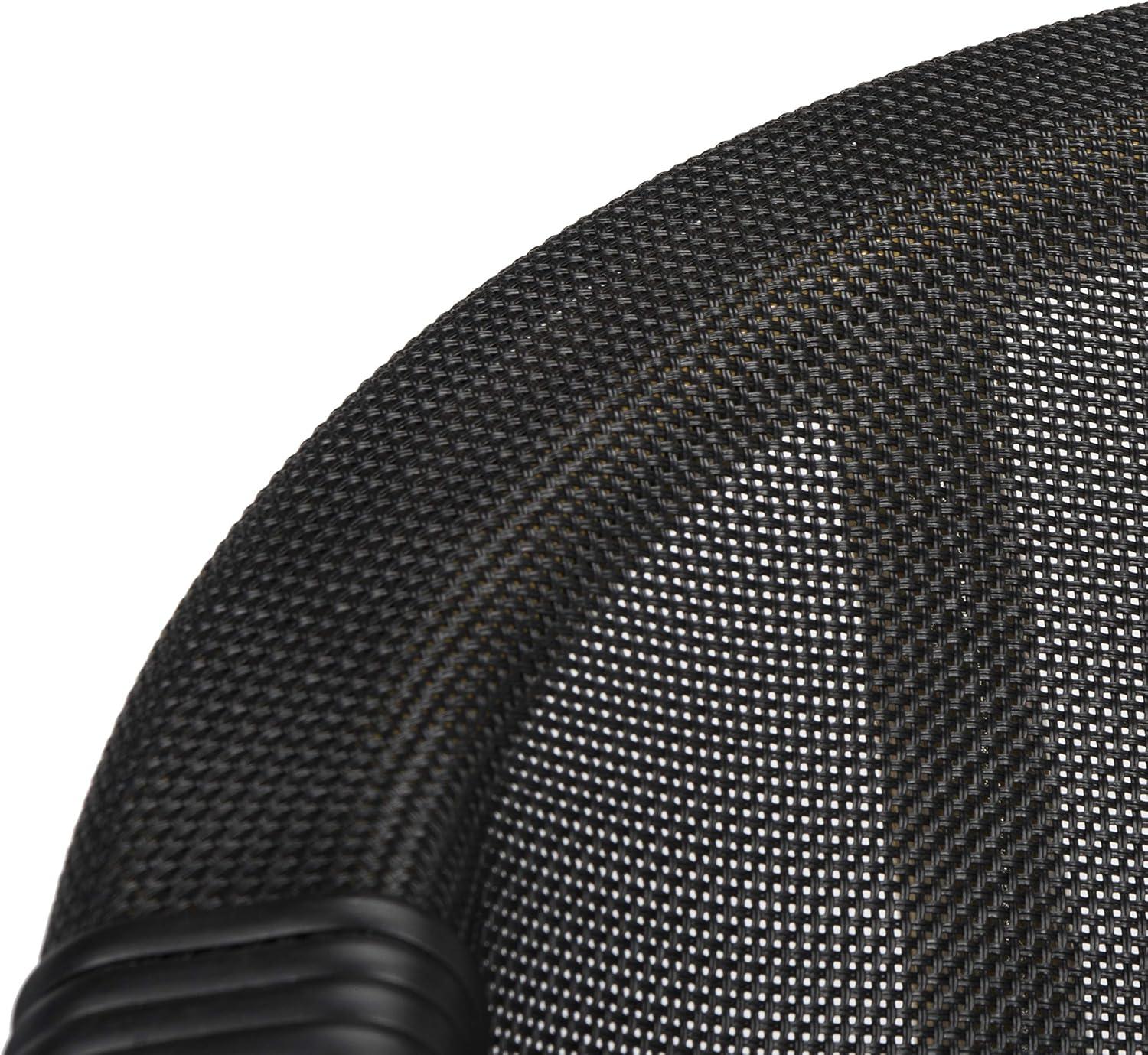 image:imageSAFAVIEH Outdoor Collection Burke Black Stacking Arm Chair