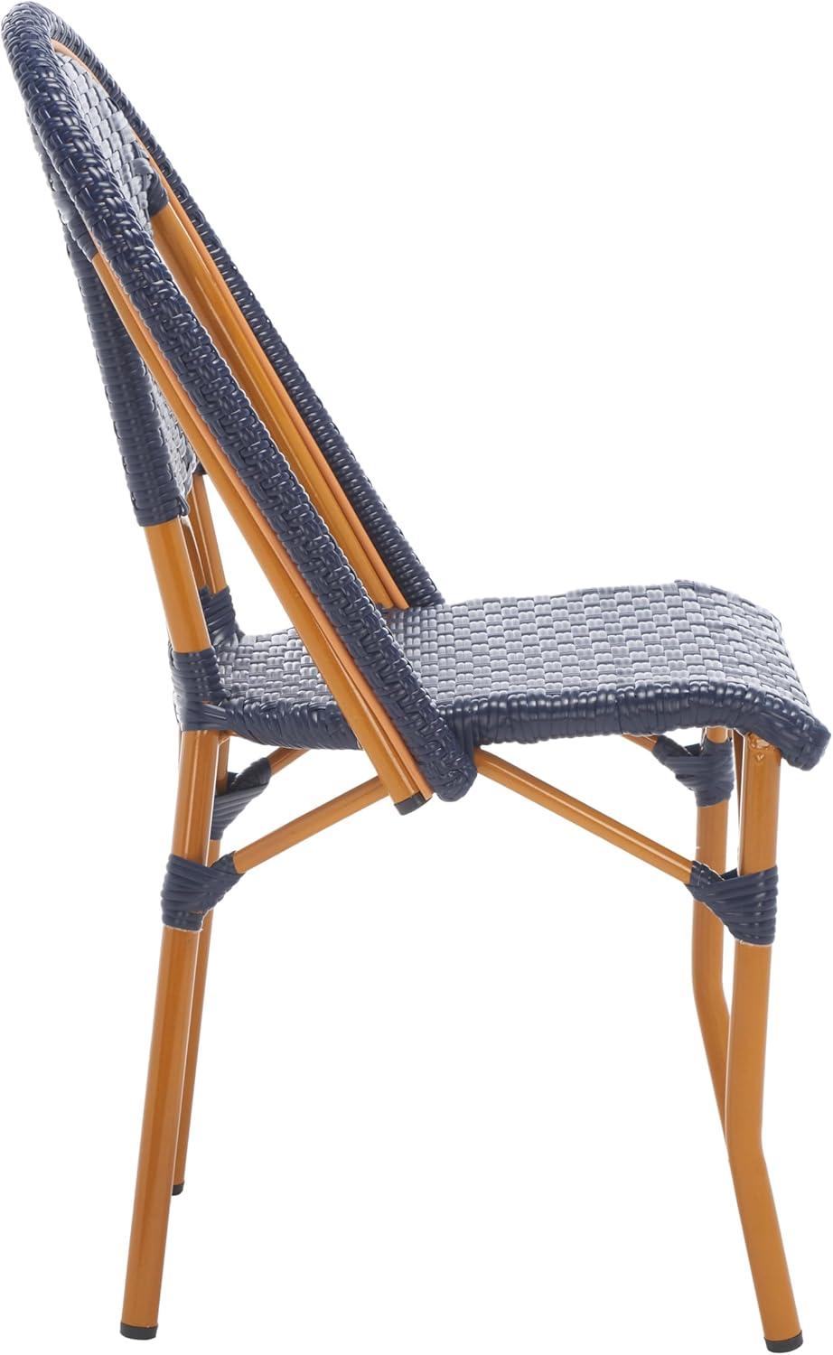 image:imageSAFAVIEH Outdoor Collection California Bistro Navy Side Chair Set of 2 Fully AssembledNavy