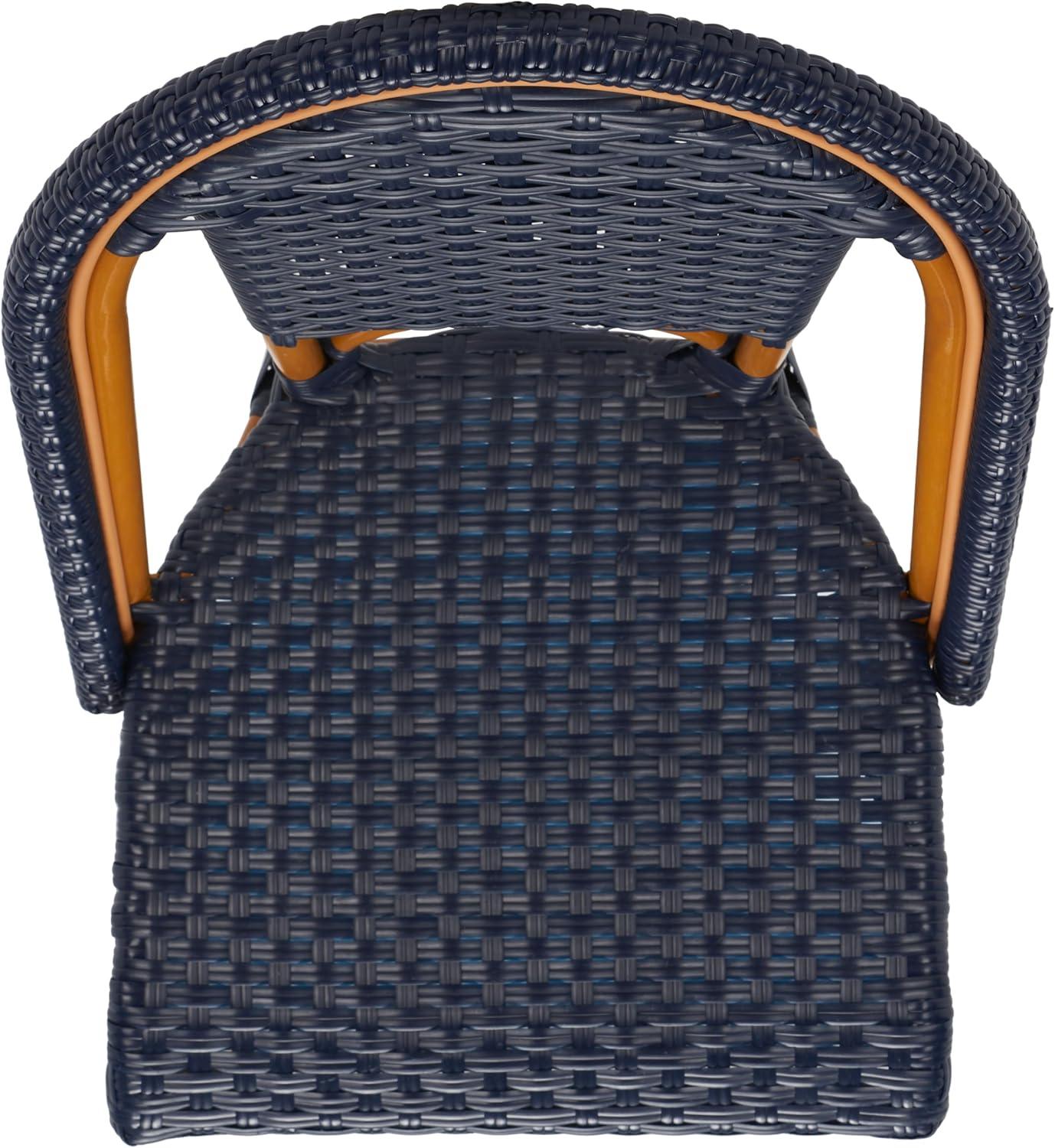 image:imageSAFAVIEH Outdoor Collection California Bistro Navy Side Chair Set of 2 Fully AssembledNavy