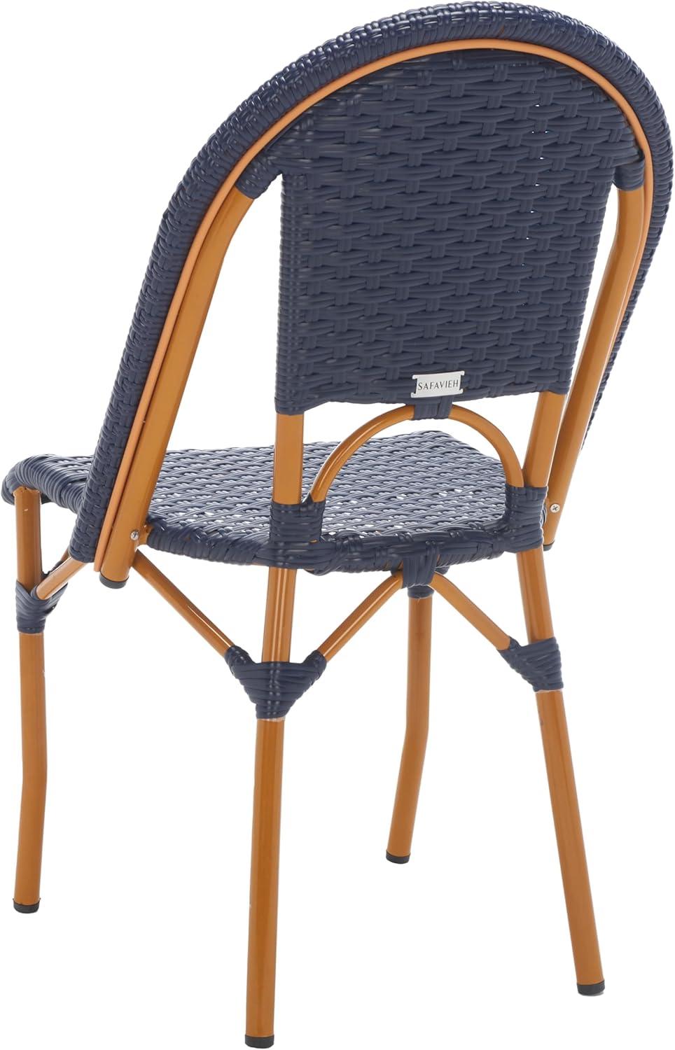 image:imageSAFAVIEH Outdoor Collection California Bistro Navy Side Chair Set of 2 Fully AssembledNavy