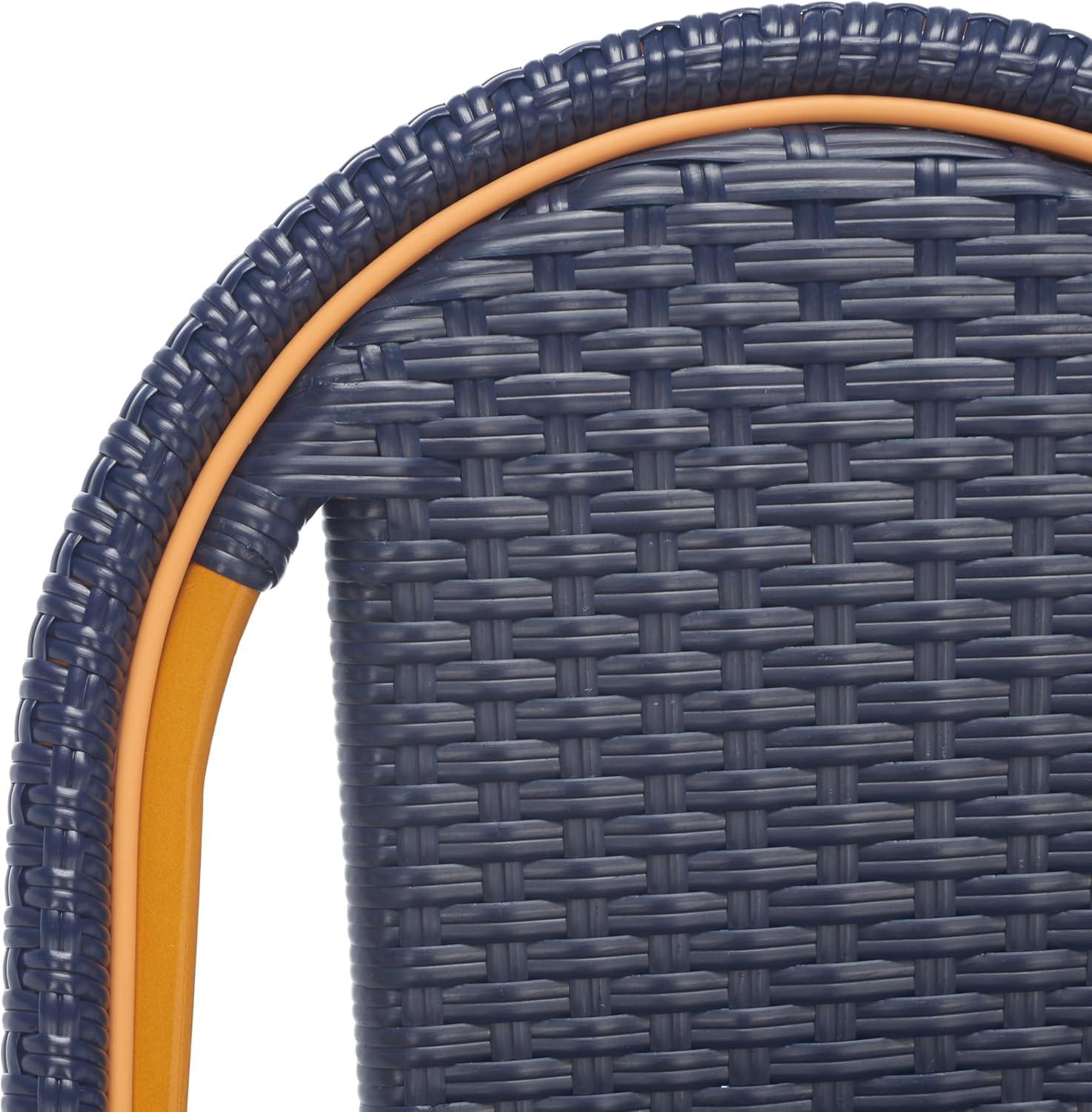 image:imageSAFAVIEH Outdoor Collection California Bistro Navy Side Chair Set of 2 Fully AssembledNavy