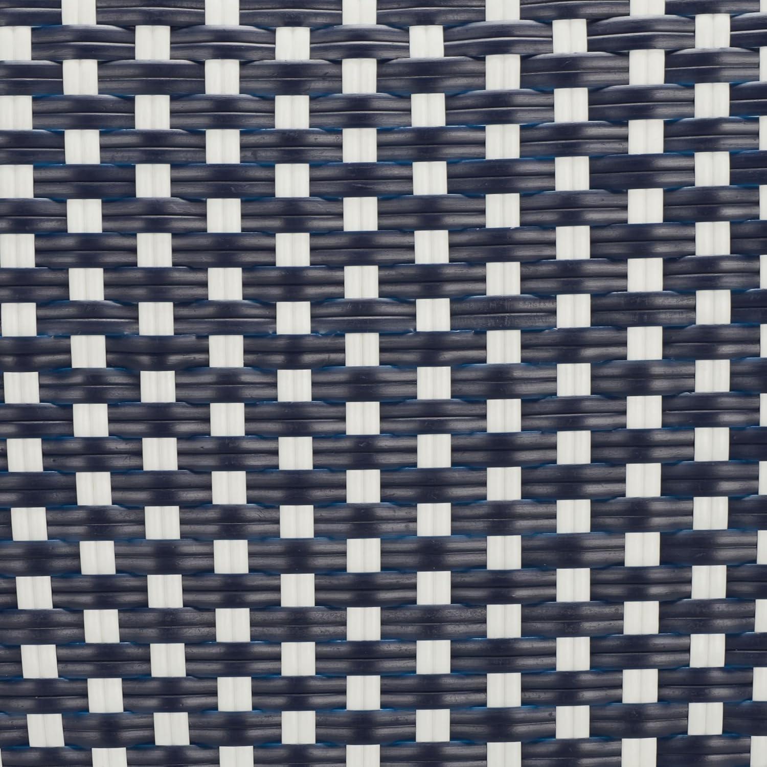 image:imageSAFAVIEH Outdoor Collection California Bistro Navy Side Chair Set of 2 Fully AssembledNavyWhite White