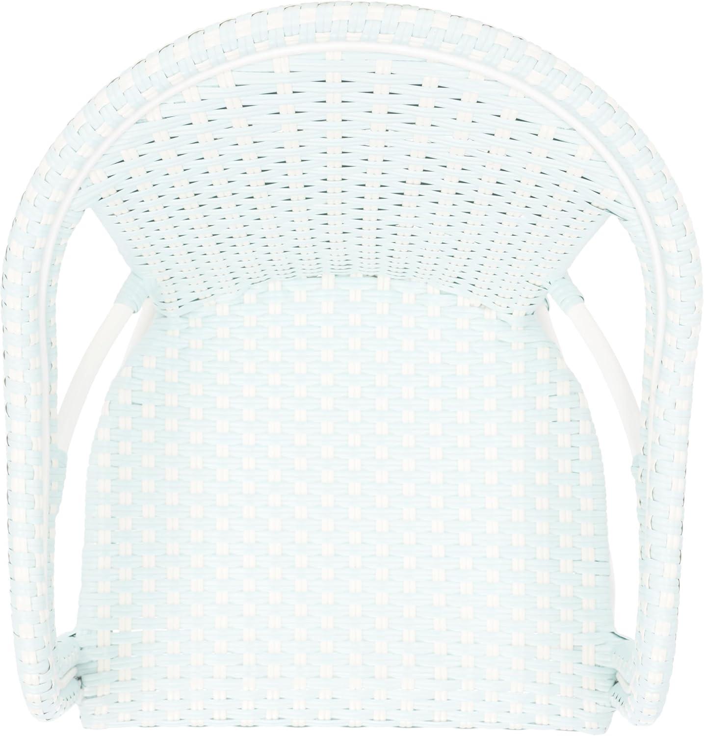 image:imageSAFAVIEH Outdoor Collection California Bistro NavyWhite 36inch Seat Height Armchair Set of 2 Fully AssembledBaby BlueWhite