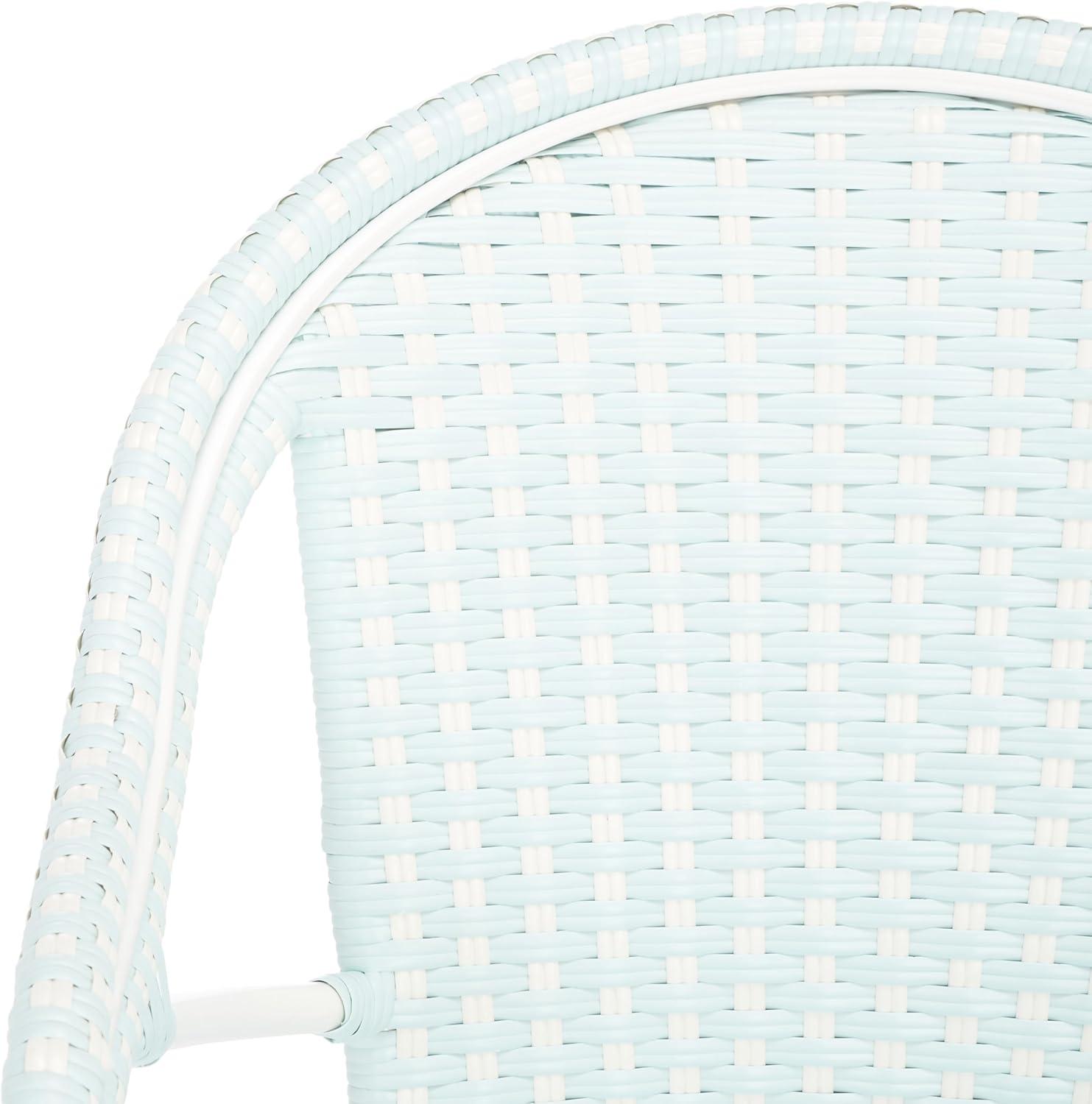 image:imageSAFAVIEH Outdoor Collection California Bistro NavyWhite 36inch Seat Height Armchair Set of 2 Fully AssembledBaby BlueWhite