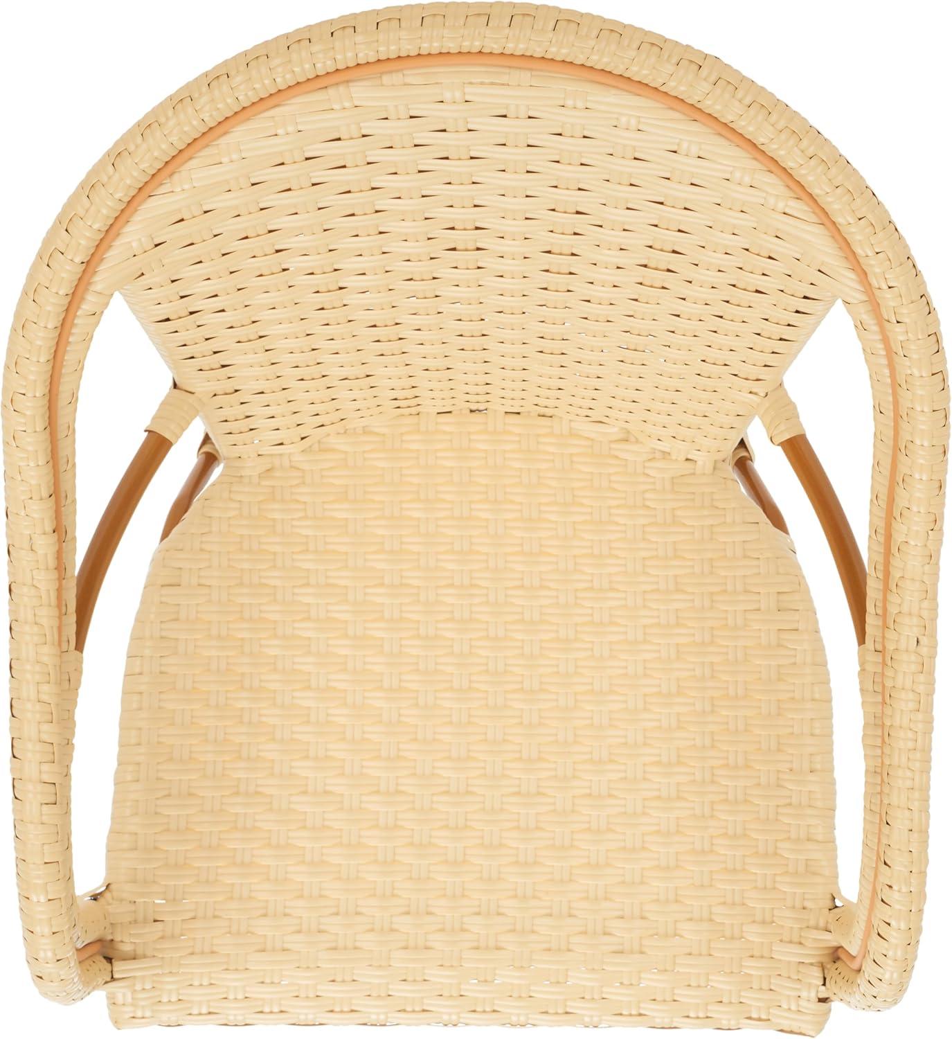 image:imageSAFAVIEH Outdoor Collection California Bistro NavyWhite 36inch Seat Height Armchair Set of 2 Fully AssembledNatural