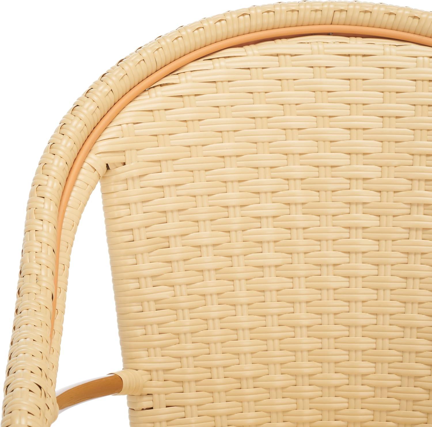 image:imageSAFAVIEH Outdoor Collection California Bistro NavyWhite 36inch Seat Height Armchair Set of 2 Fully AssembledNatural