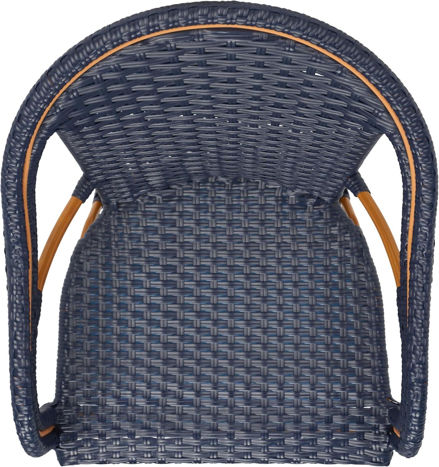 image:imageSAFAVIEH Outdoor Collection California Bistro NavyWhite 36inch Seat Height Armchair Set of 2 Fully AssembledNavy