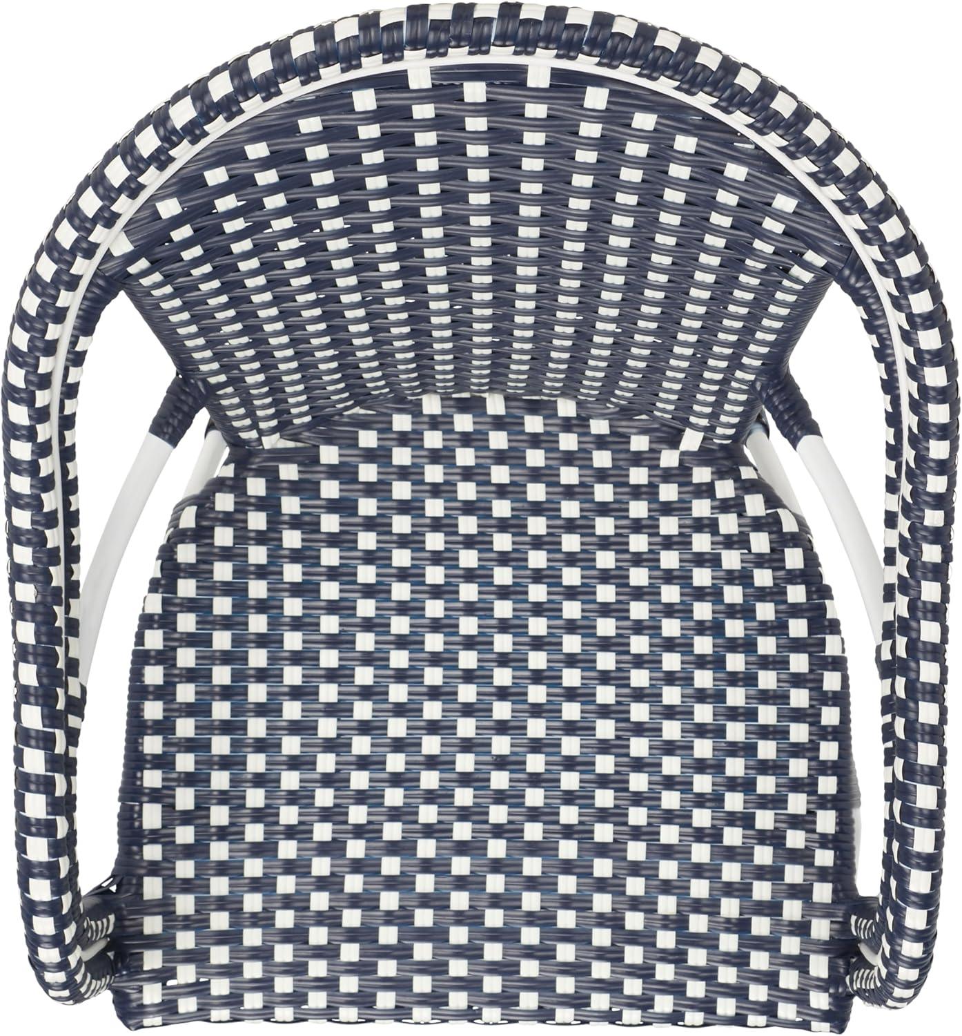 image:imageSAFAVIEH Outdoor Collection California Bistro NavyWhite 36inch Seat Height Armchair Set of 2 Fully AssembledNavyNavy