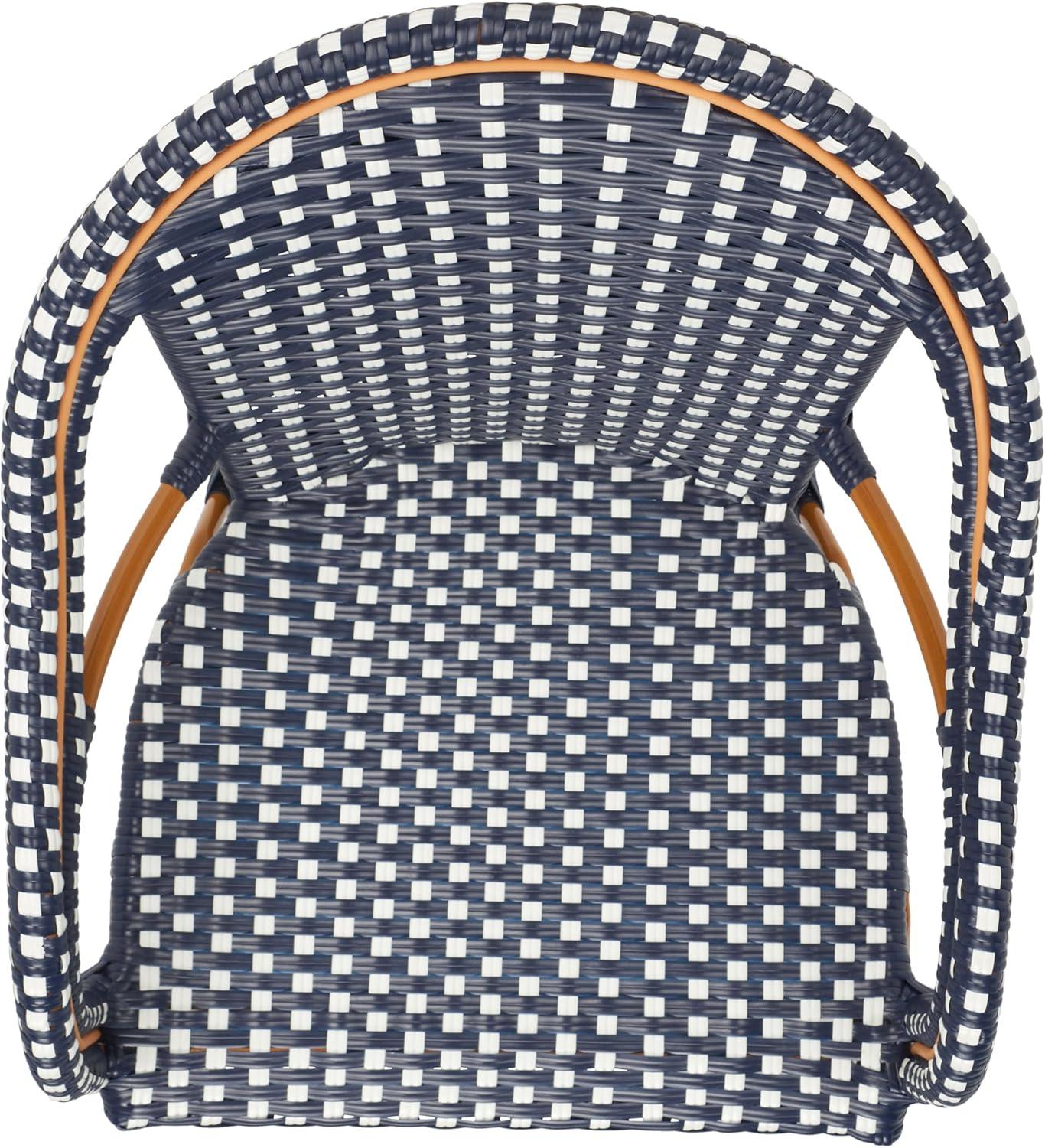 image:imageSAFAVIEH Outdoor Collection California Bistro NavyWhite 36inch Seat Height Armchair Set of 2 Fully AssembledNavyWhite