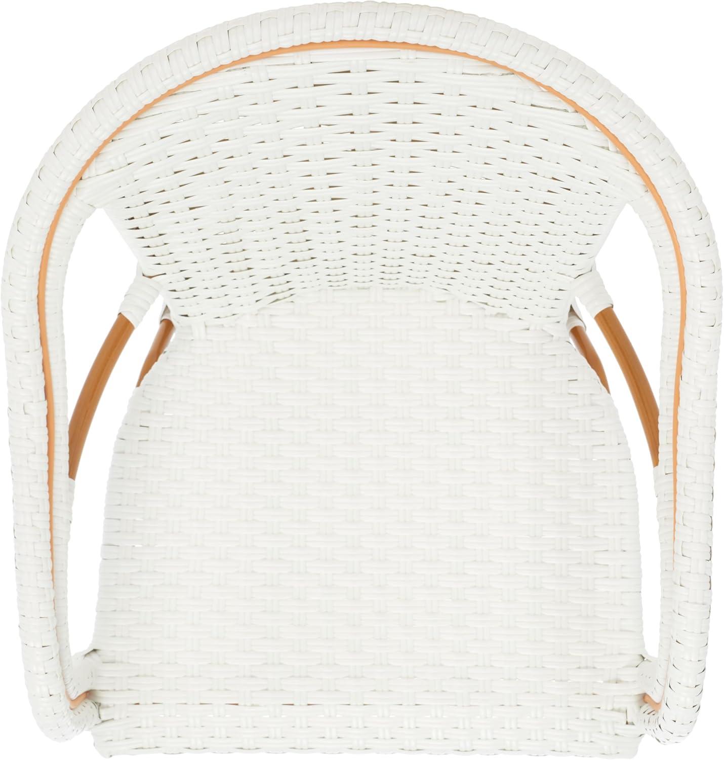 image:imageSAFAVIEH Outdoor Collection California Bistro NavyWhite 36inch Seat Height Armchair Set of 2 Fully AssembledWhite