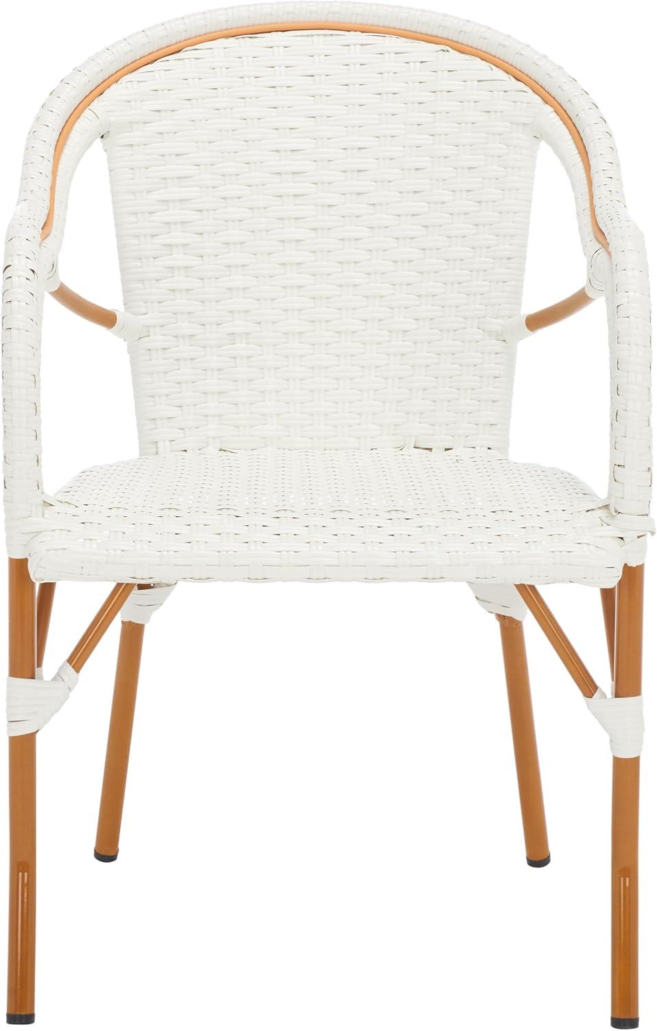 image:imageSAFAVIEH Outdoor Collection California Bistro NavyWhite 36inch Seat Height Armchair Set of 2 Fully AssembledWhite