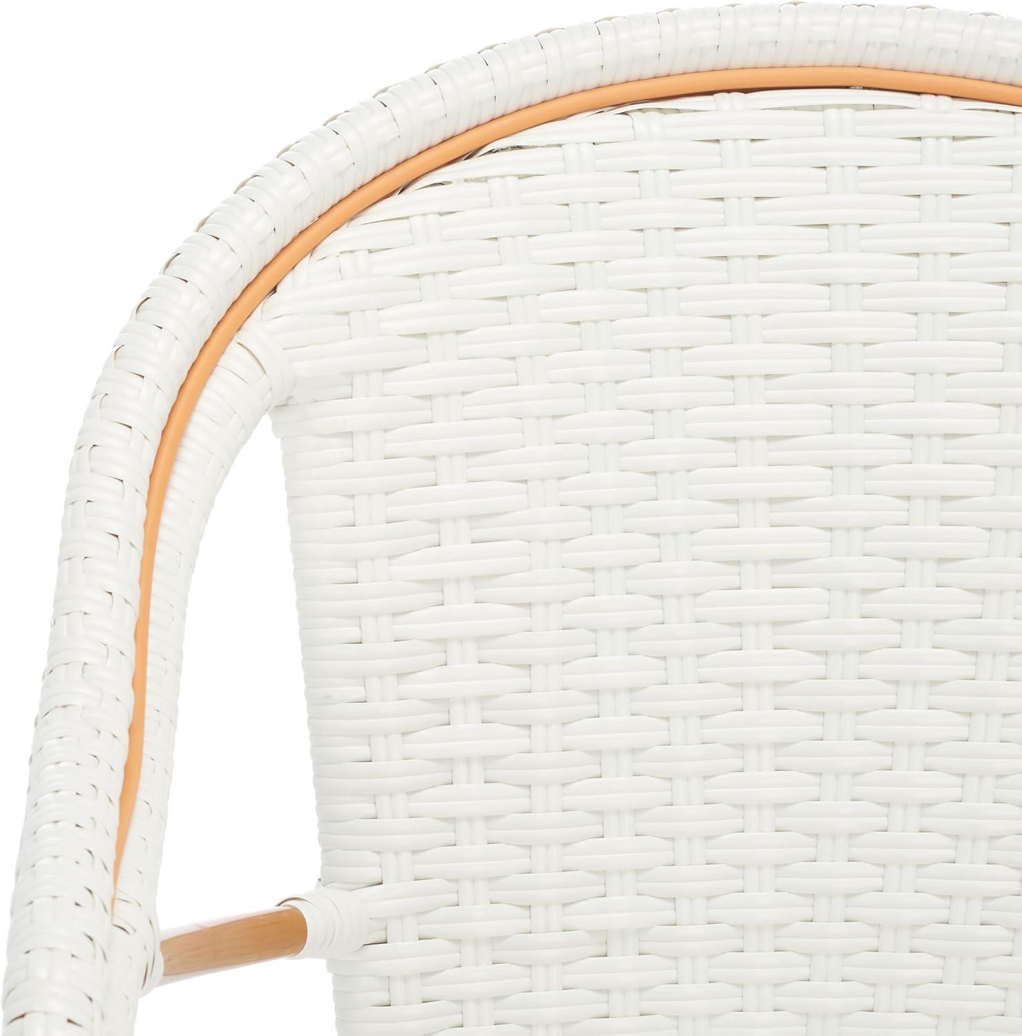 image:imageSAFAVIEH Outdoor Collection California Bistro NavyWhite 36inch Seat Height Armchair Set of 2 Fully AssembledWhite