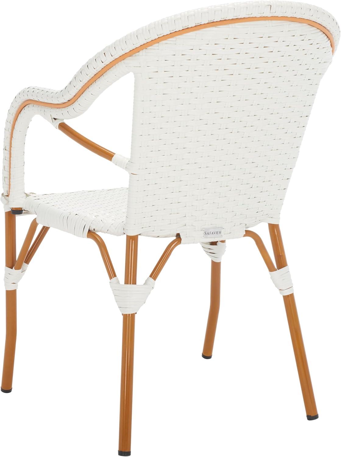 image:imageSAFAVIEH Outdoor Collection California Bistro NavyWhite 36inch Seat Height Armchair Set of 2 Fully AssembledWhite