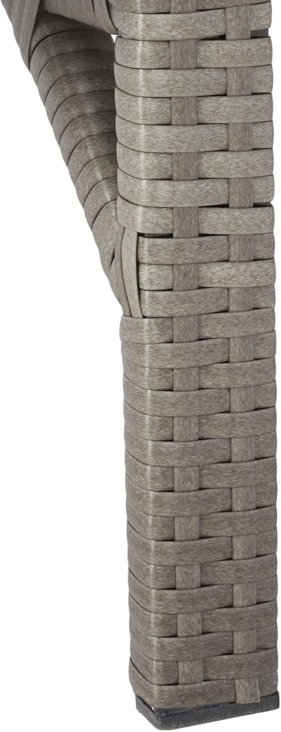 image:imageSAFAVIEH Outdoor Collection Cam Grey Brown WickerWhite Cushion Adjustable Chaise Lounge Chair BlackBeige PAT7501CGrey Grey