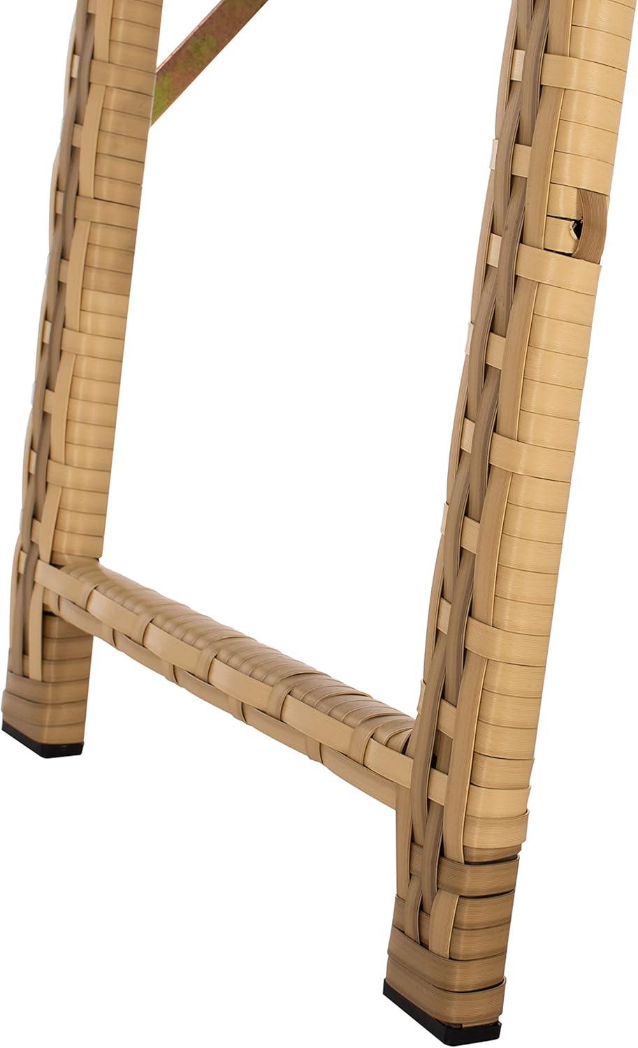 image:imageSAFAVIEH Outdoor Collection Carew NaturalWhite Cushion 3Piece Chaise Lounge Chair Set with Table PAT7720DNatural