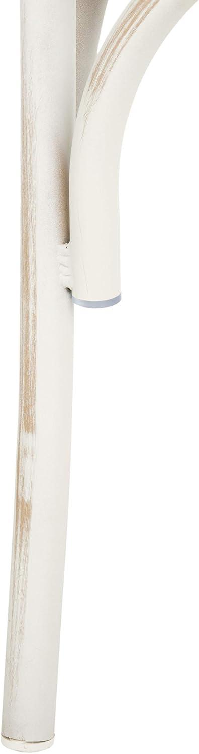 image:imageSAFAVIEH Outdoor Collection Elia Distressed White Stackable Chair Set of 2