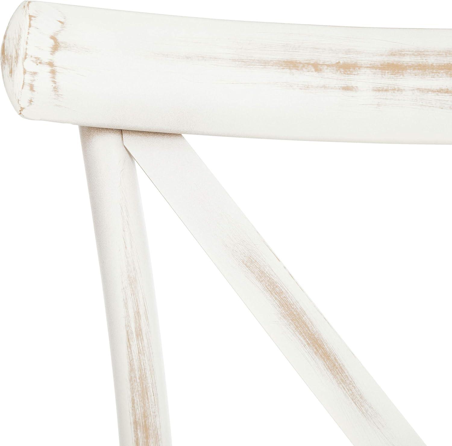 image:imageSAFAVIEH Outdoor Collection Elia Distressed White Stackable Chair Set of 2