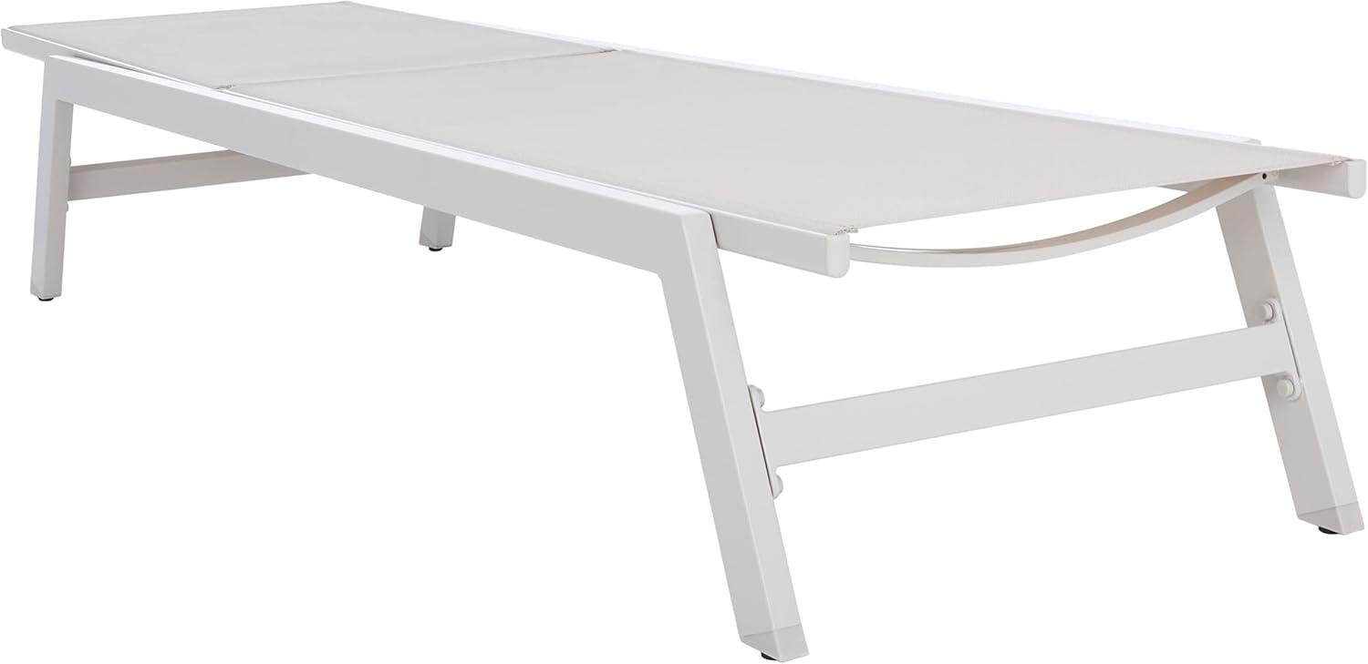 image:imageSAFAVIEH Outdoor Collection Fionne SilverGrey Texline Adjustable Chaise Lounge Chair PAT9038BSilverBeige