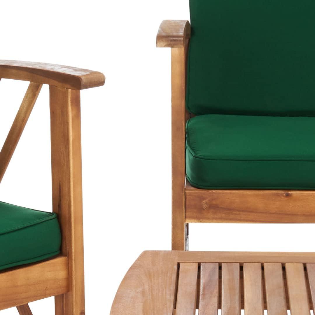 image:imageSAFAVIEH Outdoor Collection Fontana NaturalAqua Cushion 4Piece Conversation Patio SetNaturalGreen