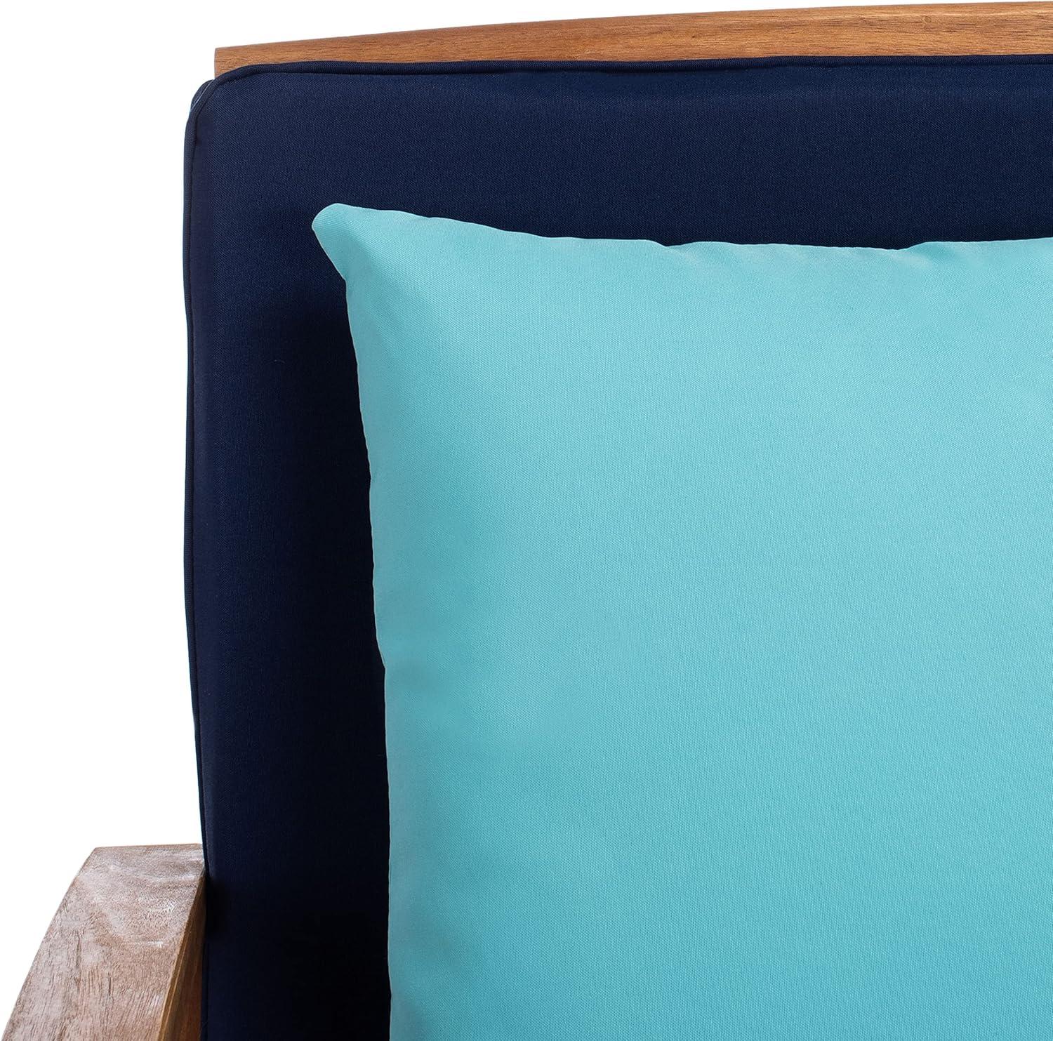 image:imageSAFAVIEH Outdoor Collection Fontana NaturalAqua Cushion 4Piece Conversation Patio SetNaturalNavy