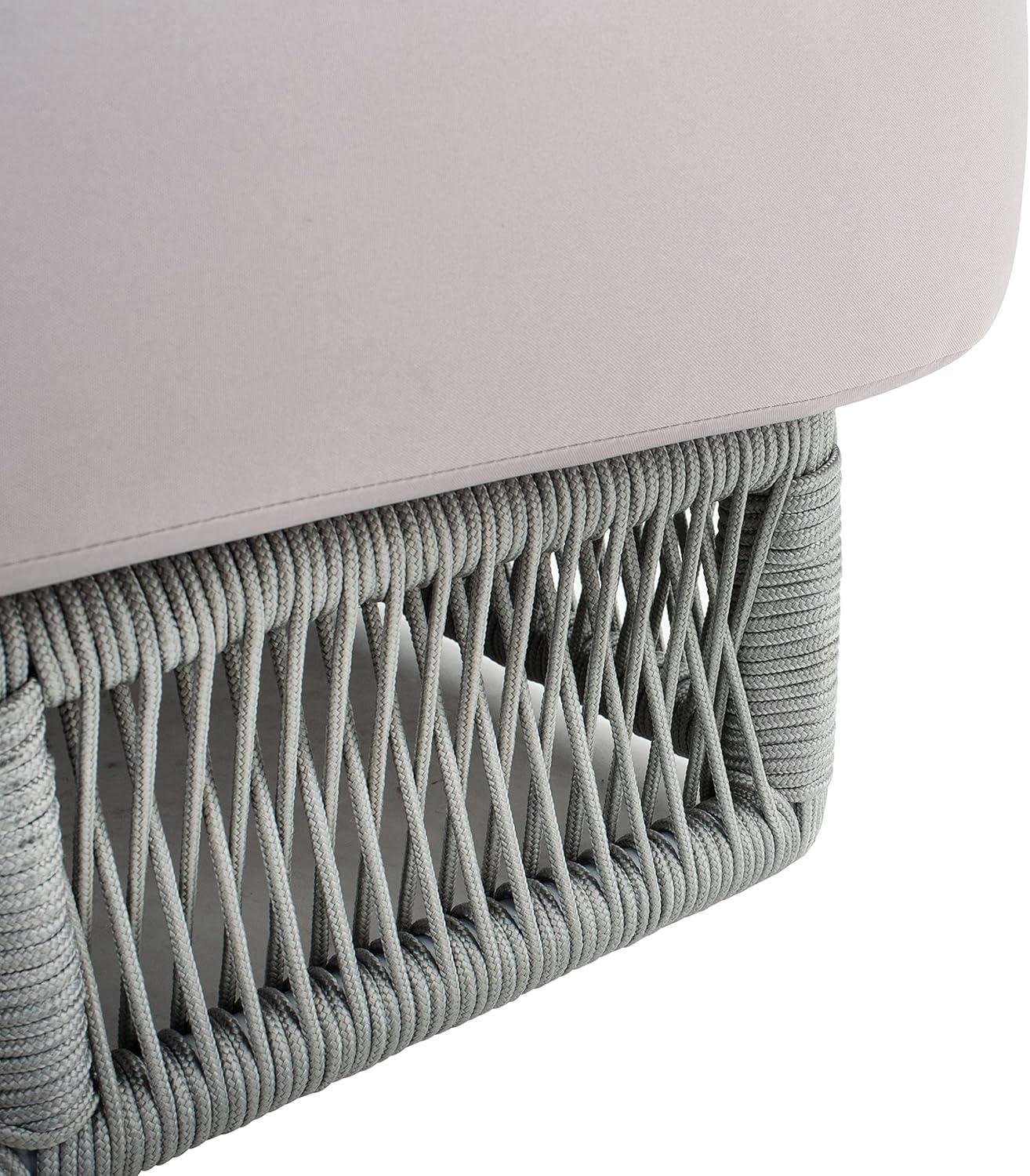 image:imageSAFAVIEH Outdoor Collection Gillian Tan RopeWhite Cushion Chaise Lounge Chair PAT7527AGrey Grey