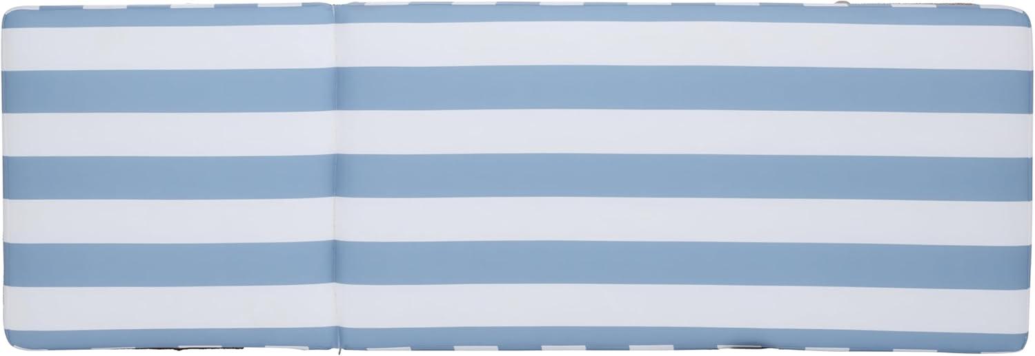 image:imageSAFAVIEH Outdoor Collection Gillian Tan RopeWhite Cushion Chaise Lounge Chair PAT7527AHeather TanBaby Blue Stripe