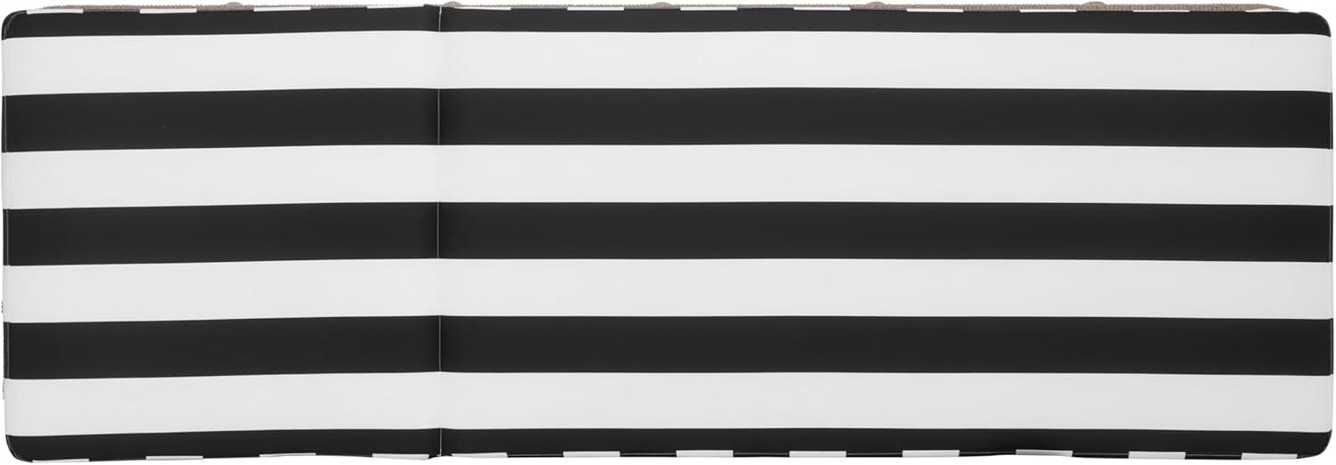 image:imageSAFAVIEH Outdoor Collection Gillian Tan RopeWhite Cushion Chaise Lounge Chair PAT7527AHeather TanBlack Striped