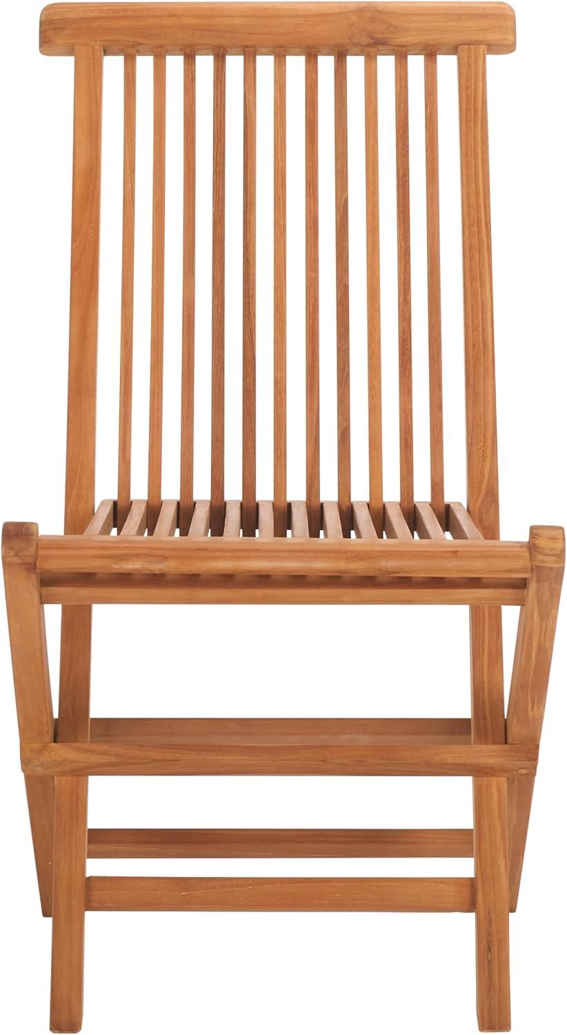 image:imageSAFAVIEH Outdoor Collection Holly Natural Solid Wood Teak Folding Chair Fully Assembled