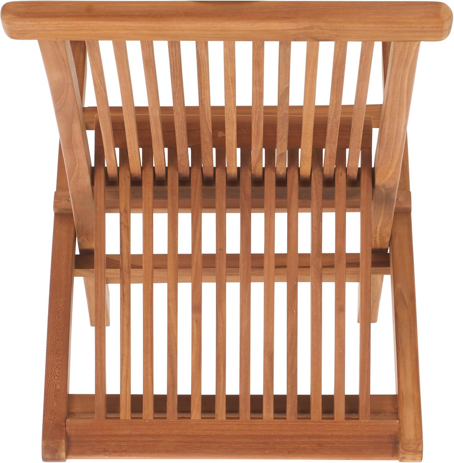 image:imageSAFAVIEH Outdoor Collection Holly Natural Solid Wood Teak Folding Chair Fully Assembled