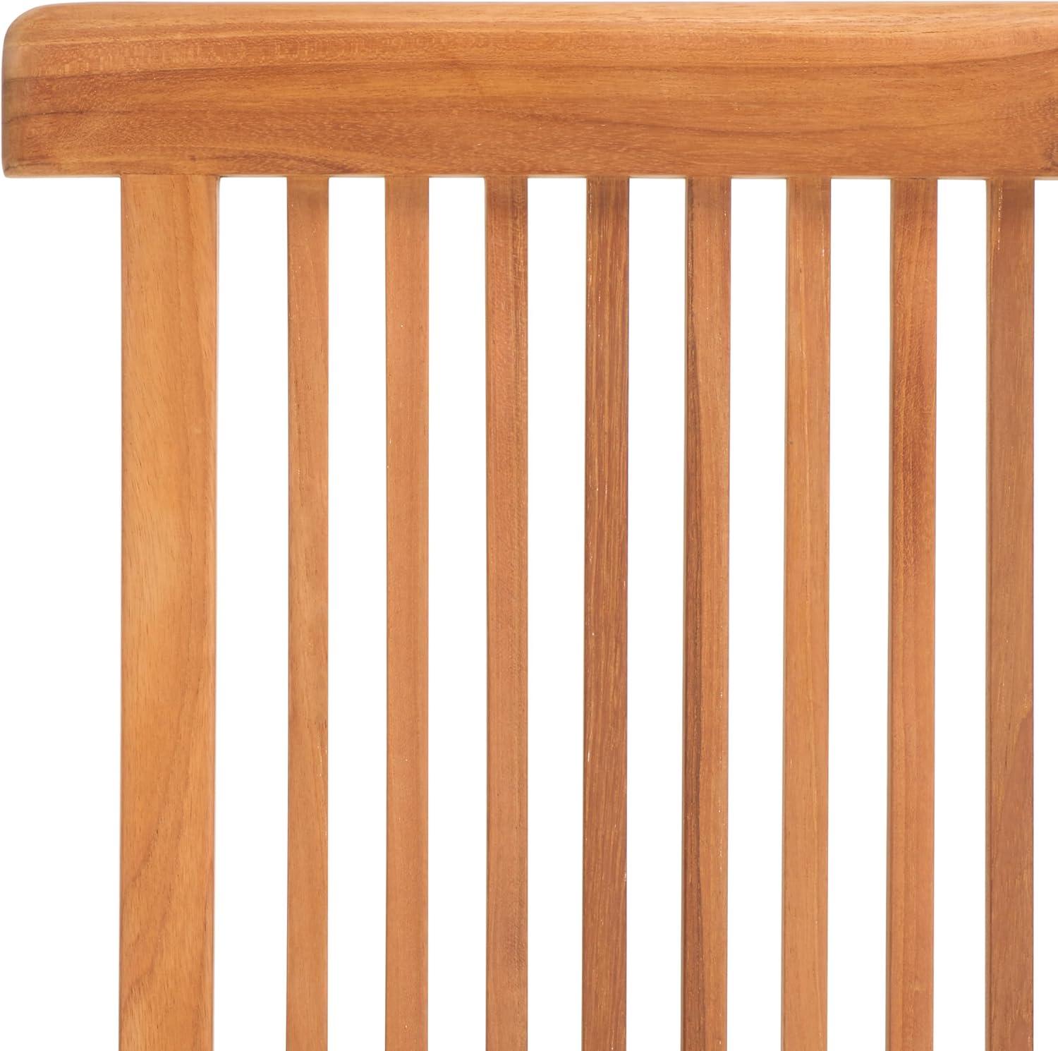 image:imageSAFAVIEH Outdoor Collection Holly Natural Solid Wood Teak Folding Chair Fully Assembled