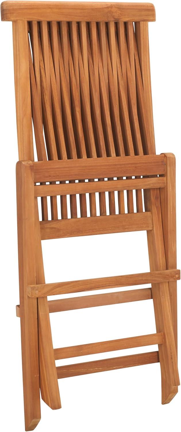 image:imageSAFAVIEH Outdoor Collection Holly Natural Solid Wood Teak Folding Chair Fully Assembled